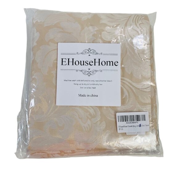 Damask Jacquard Cloth Dinner Napkins Set 4 Beige Cream Fabric Home Table Linen - Picture 9 of 10